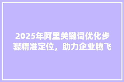 2025年阿里关键词优化步骤精准定位，助力企业腾飞_2025阿里关键词优化