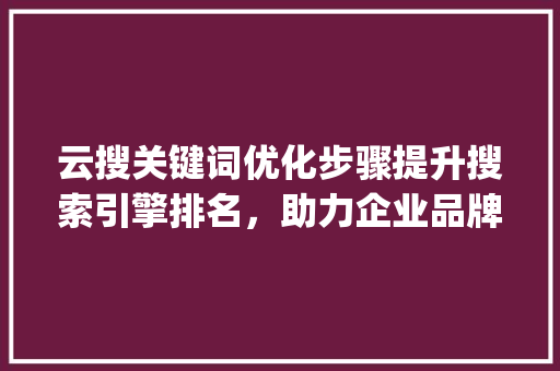 云搜关键词优化步骤提升搜索引擎排名，助力企业品牌传播_关键词怎么优化云搜
