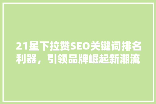 21星下拉赞SEO关键词排名利器，引领品牌崛起新潮流