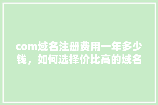 com域名注册费用一年多少钱，如何选择价比高的域名注册服务