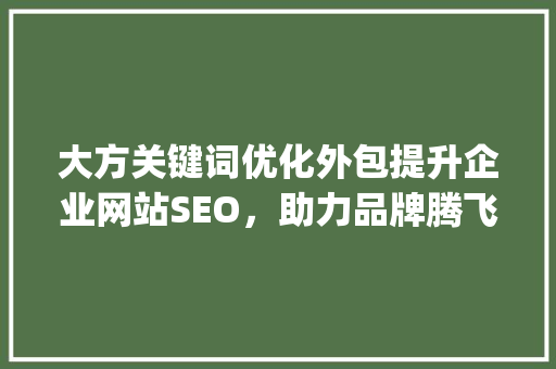 大方关键词优化外包提升企业网站SEO，助力品牌腾飞_大方关键词优化外包