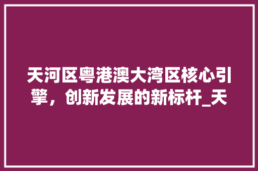 天河区粤港澳大湾区核心引擎，创新发展的新标杆_天河区关键词优化
