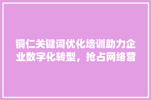 铜仁关键词优化培训助力企业数字化转型，抢占网络营销先机_铜仁关键词优化培训