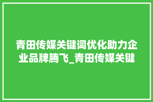 青田传媒关键词优化助力企业品牌腾飞_青田传媒关键词优化排名