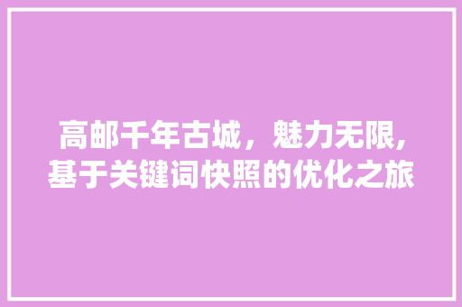 高邮千年古城，魅力无限,基于关键词快照的优化之旅_高邮关键词快照优化