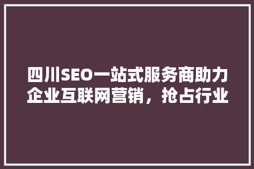 四川SEO一站式服务商助力企业互联网营销，抢占行业制高点