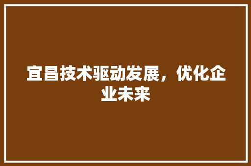 宜昌技术驱动发展，优化企业未来