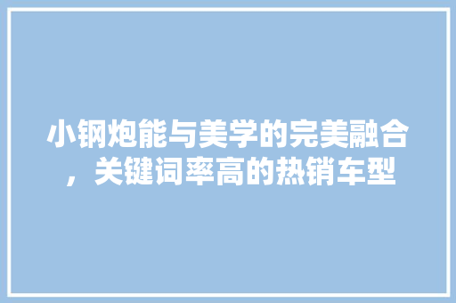 小钢炮能与美学的完美融合，关键词率高的热销车型