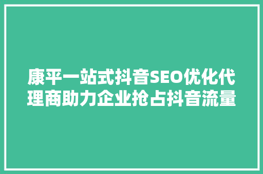 康平一站式抖音SEO优化代理商助力企业抢占抖音流量高地