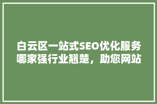 白云区一站式SEO优化服务哪家强行业翘楚，助您网站腾飞