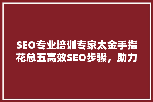 SEO专业培训专家太金手指花总五高效SEO步骤，助力企业互联网腾飞