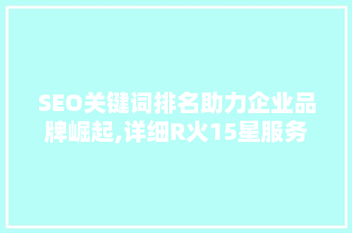 SEO关键词排名助力企业品牌崛起,详细R火15星服务