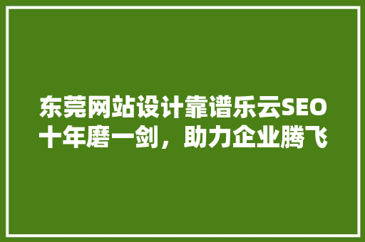 东莞网站设计靠谱乐云SEO十年磨一剑，助力企业腾飞