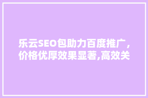 乐云SEO包助力百度推广，价格优厚效果显著,高效关键词布局步骤