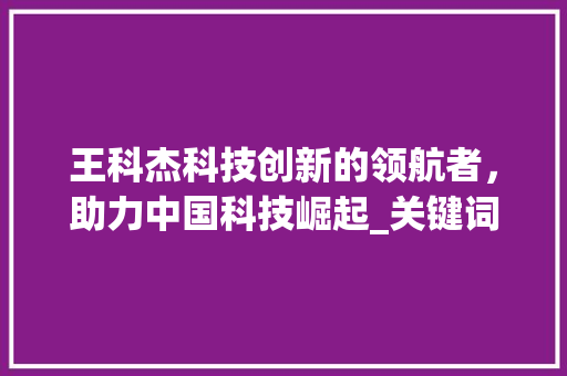 王科杰科技创新的领航者，助力中国科技崛起_关键词优化王科杰10
