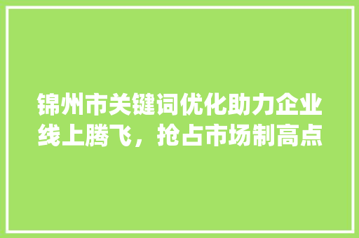 锦州市关键词优化助力企业线上腾飞，抢占市场制高点_锦州市关键词优化公司