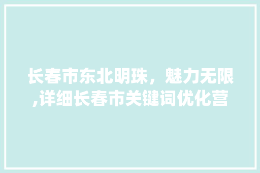 长春市东北明珠，魅力无限,详细长春市关键词优化营销步骤_长春市关键词优化营销