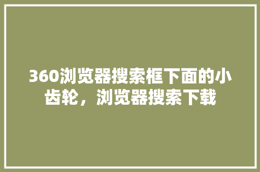 360浏览器搜索框下面的小齿轮，浏览器搜索下载