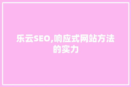 乐云SEO,响应式网站方法的实力
