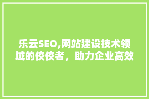 乐云SEO,网站建设技术领域的佼佼者，助力企业高效提升搜索引擎排名