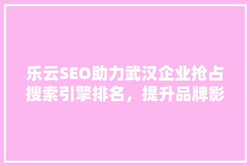 乐云SEO助力武汉企业抢占搜索引擎排名，提升品牌影响力