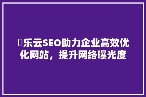 乛乐云SEO助力企业高效优化网站，提升网络曝光度