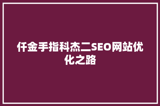 仟金手指科杰二SEO网站优化之路
