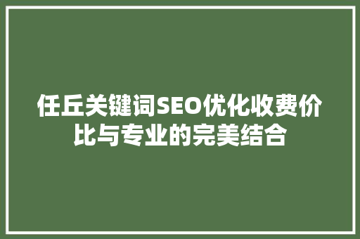 任丘关键词SEO优化收费价比与专业的完美结合