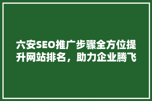 六安SEO推广步骤全方位提升网站排名，助力企业腾飞