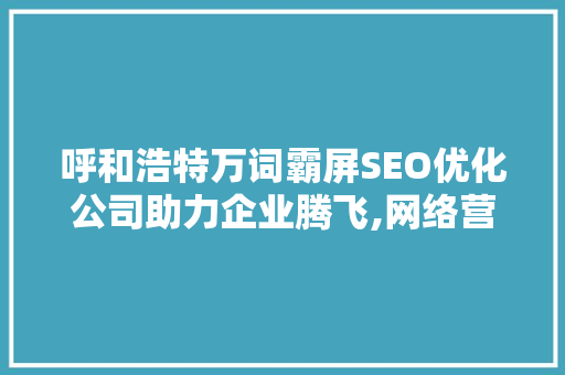 呼和浩特万词霸屏SEO优化公司助力企业腾飞,网络营销的方法