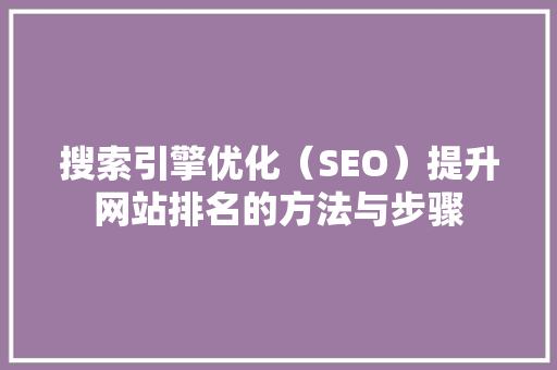 搜索引擎优化（SEO）提升网站排名的方法与步骤