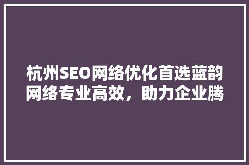 杭州SEO网络优化首选蓝韵网络专业高效，助力企业腾飞