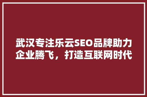 武汉专注乐云SEO品牌助力企业腾飞，打造互联网时代核心竞争力