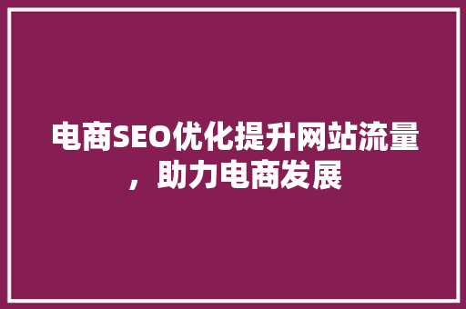电商SEO优化提升网站流量，助力电商发展