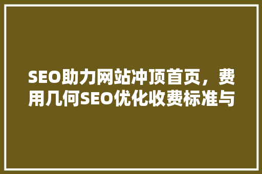 SEO助力网站冲顶首页，费用几何SEO优化收费标准与价值