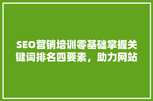 SEO营销培训零基础掌握关键词排名四要素，助力网站流量翻倍