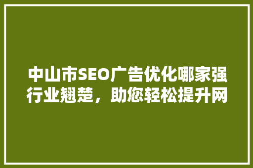 中山市SEO广告优化哪家强行业翘楚，助您轻松提升网站排名