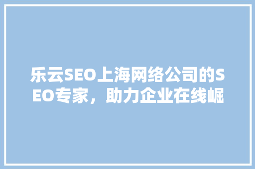 乐云SEO上海网络公司的SEO专家，助力企业在线崛起