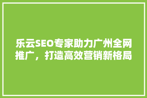 乐云SEO专家助力广州全网推广，打造高效营销新格局