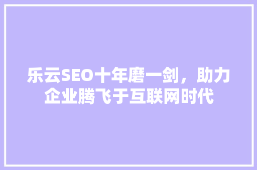 乐云SEO十年磨一剑，助力企业腾飞于互联网时代