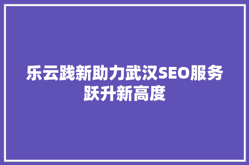 乐云践新助力武汉SEO服务跃升新高度