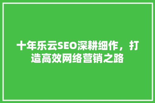 十年乐云SEO深耕细作，打造高效网络营销之路