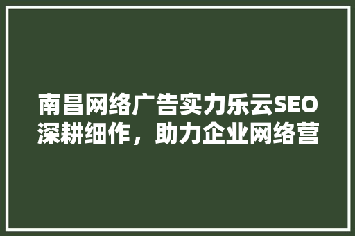 南昌网络广告实力乐云SEO深耕细作，助力企业网络营销腾飞