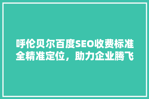 呼伦贝尔百度SEO收费标准全精准定位，助力企业腾飞