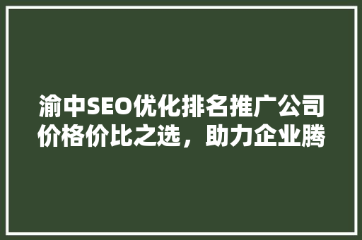 渝中SEO优化排名推广公司价格价比之选，助力企业腾飞