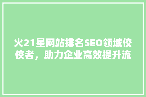 火21星网站排名SEO领域佼佼者，助力企业高效提升流量