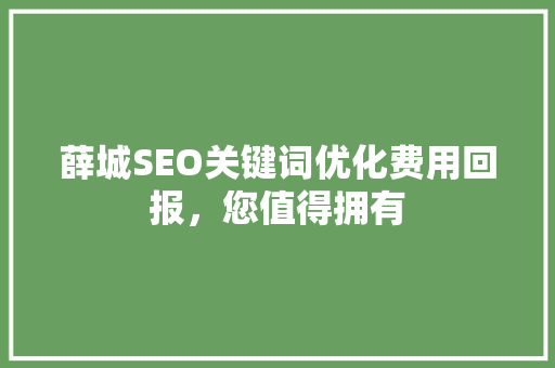 薛城SEO关键词优化费用回报，您值得拥有