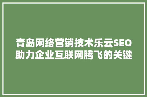 青岛网络营销技术乐云SEO助力企业互联网腾飞的关键力量