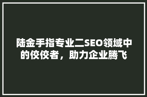 陆金手指专业二SEO领域中的佼佼者，助力企业腾飞