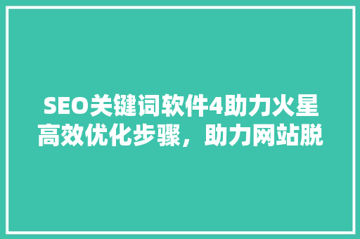 SEO关键词软件4助力火星高效优化步骤，助力网站脱颖而出